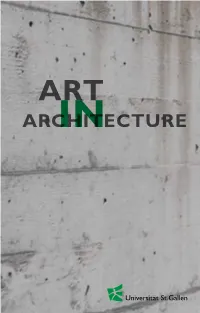 A RT in ARCHITECTURE University of St.Gallen