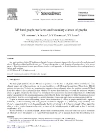 NP-Hard Graph Problems and Boundary Classes of Graphs