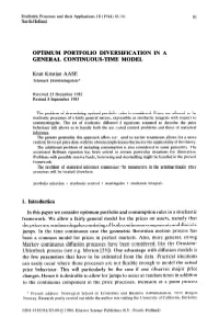 Optimum Portfolio Diversification in a General Continuous-Time Model