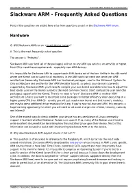 Slackware ARM - Frequently Asked Questions Slackware ARM - Frequently Asked Questions