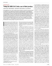 Timing the SARS-Cov-2 Index Case in Hubei Province