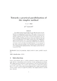 Towards a Practical Parallelisation of the Simplex Method