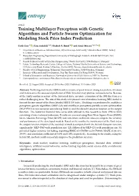 Training Multilayer Perceptron with Genetic Algorithms and Particle Swarm Optimization for Modeling Stock Price Index Prediction