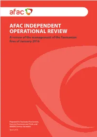 AFAC Independent Operational Review of the Management of the Tasmanian Fires of January 2016