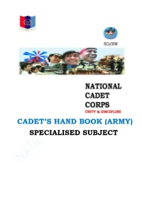 Cadet's Hand Book (Army)