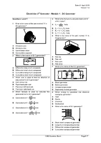 Electrician 3Rd Semester - Module 1 : DC Generator