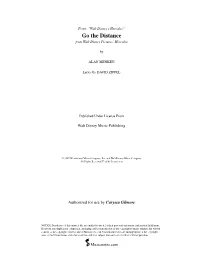 Go the Distance Sheet Music Key of F.Pdf