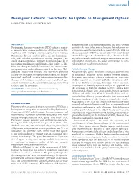 Neurogenic Detrusor Overactivity: an Update on Management Options