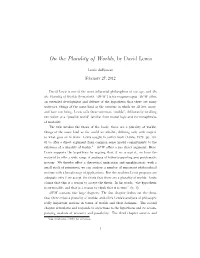 On the Plurality of Worlds, by David Lewis