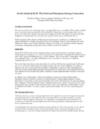Serial Attached SCSI: the Universal Enterprise Storage Connection