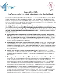 Support SB 1913: Help Texans Resolve Their Tickets Without