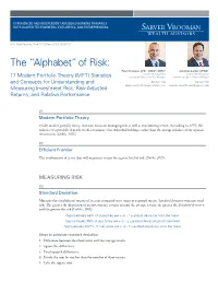 The “Alphabet” of Risk