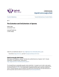 The Extinction and De-Extinction of Species