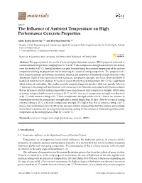The Influence of Ambient Temperature on High Performance Concrete