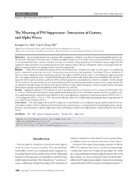 The Meaning of P50 Suppression : Interaction of Gamma and Alpha Waves