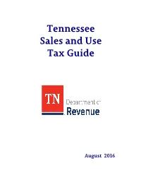 2016 TN Sales and Use Tax Guide