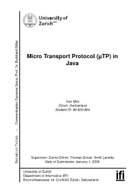 Micro Transport Protocol (Μtp) in Java