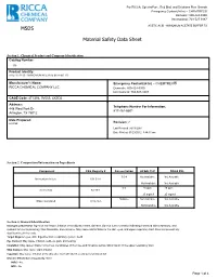 MSDS Material Safety Data Sheet