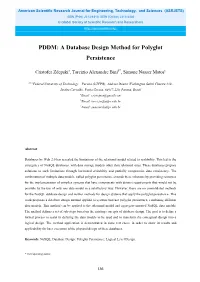PDDM: a Database Design Method for Polyglot Persistence