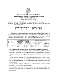 Sanction of Draft Working Plan of Nowshera Forest Division. Reference: Pr.Chief Conservator of Forests No