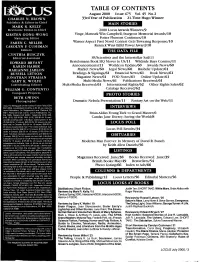 TABLE of CONTENTS August 2000 Issue 475 Vol