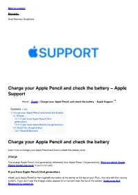Charge Your Apple Pencil and Check the Battery – Apple Support