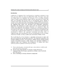 Introduction Contribution of Indigenous Fish in Total Production Is