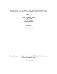 Michel Henry's Ontology of Corporeal Self-Knowledge