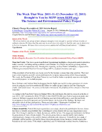 (November 12, 2011) Brought to You by SEPP ( the Science and Environmental Policy Project