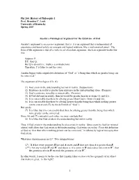 Phi 260: History of Philosophy I Prof
