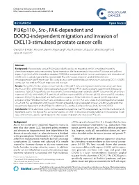 Pi3kp110-, Src-, FAK-Dependent and DOCK2-Independent Migration and Invasion of CXCL13-Stimulated Prostate Cancer Cells
