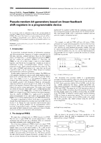 Pseudo-Random Bit Generators Based on Linear-Feedback Shift Registers in a Programmable Device