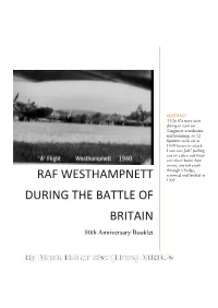 RAF Westhampnett During the Battle of Britain