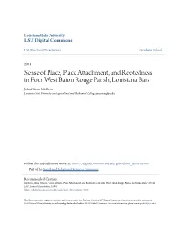 Sense of Place, Place Attachment, and Rootedness in Four West