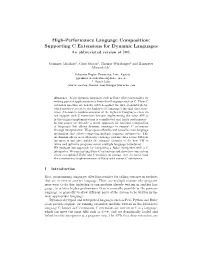 Supporting C Extensions for Dynamic Languages an Abbreviated Version of [10]