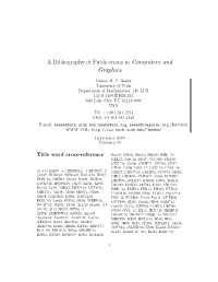 A Bibliography of Publications in Computers and Graphics