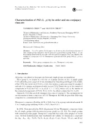 Characterization of PGL(2, P) by Its Order and One Conjugacy Class Size