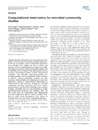 Computational Meta'omics for Microbial Community Studies