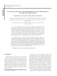 Determination of Pka Values of Some Sulfonamides by LC and LC-PDA Methods in Acetonitrile-Water Binary Mixtures
