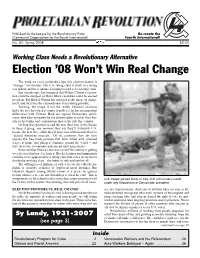 Election '08 Won't Win Real Change