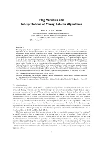 Flag Varieties and Interpretations of Young Tableau Algorithms