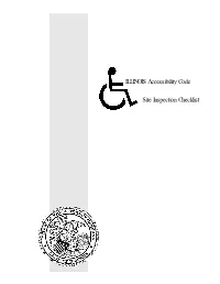 ILLINOIS Accessibility Code Site Inspection Checklist Attorney General