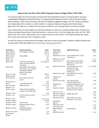 Index to the Case Files of the AJDC Emigration Service, Prague Office, 1945-1950