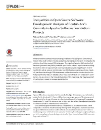 Inequalities in Open Source Software Development: Analysis of Contributor’S Commits in Apache Software Foundation Projects