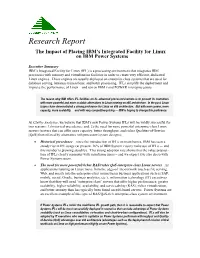 Research Report the Impact of Placing IBM's