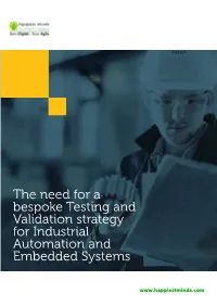 Testing & Validation Strategy for Industrial