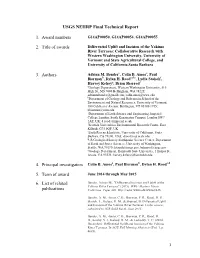 USGS NEHRP Final Technical Report 1. Award Numbers 2. Title of Awards