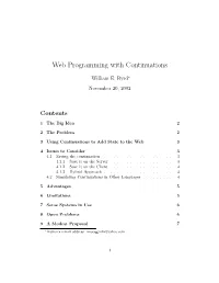 Web Programming with Continuations