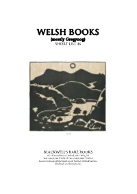 WELSH BOOKS (Mostly Gregynog) SHORT LIST 46