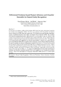 Differential Evolution Based Feature Selection and Classifier Ensemble